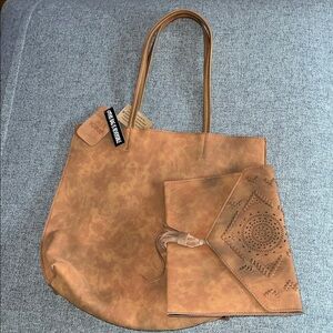 Altar’d State Reversible Suede Tote with Clutch NWT